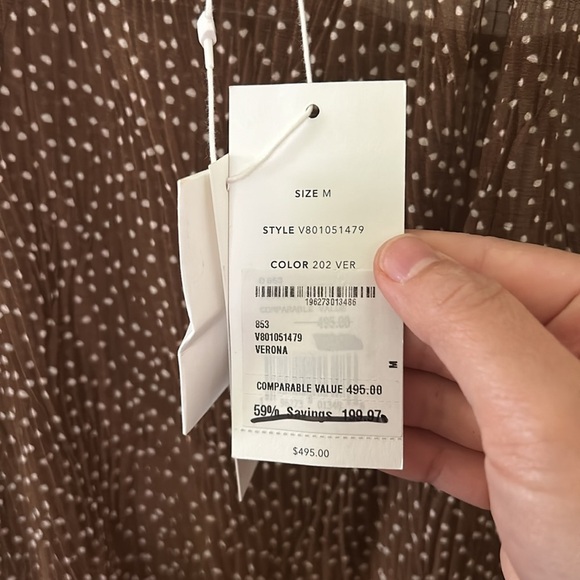 Vince Starry Dot Long-sleeve shift dress. Size M - Picture 9 of 11